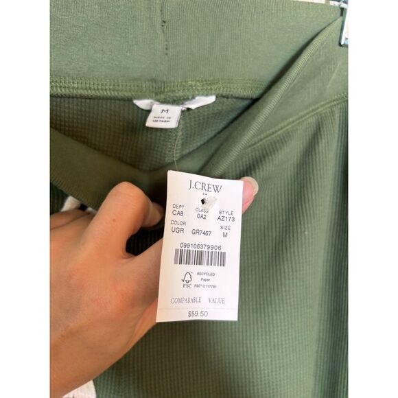 J. Crew Mens Waffle Print Pajama Pants Size M Green new with tags - Picture 4 of 6